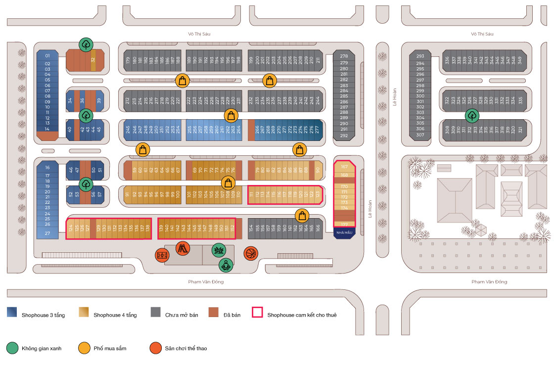 mặt bằng dự án artisan park