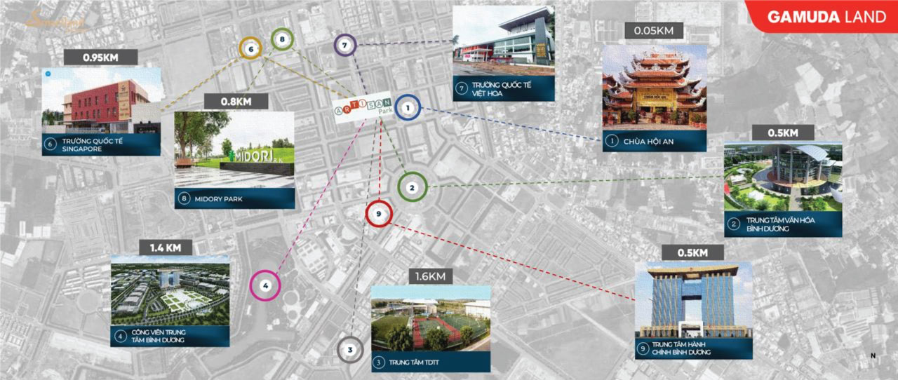 vị trí dự án artisan park