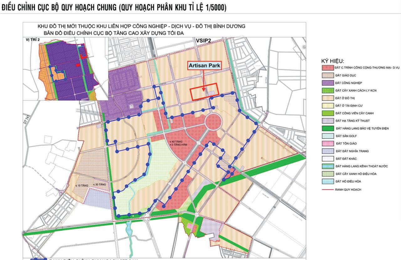 vị trí dự án artisan park